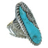 Southwest Turquoise Sterling Silver Ring Size 8-1/4 YX85586
